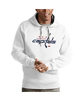 Antigua Men's White Washington Capitals Logo Victory Pullover Hoodie