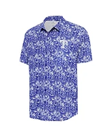 Antigua Men's Royal Texas Rangers Resort Button-Up Shirt