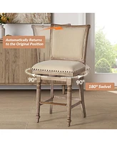 Rodolphe Bar Stool set with nailhead trims