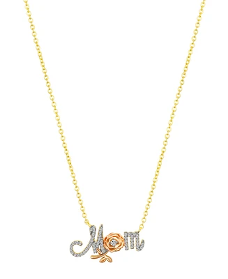Disney Cubic Zirconia and Mother of Pearl Princess Mom Rose Necklace