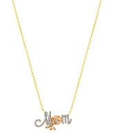 Disney Cubic Zirconia and Mother of Pearl Princess Mom Rose Necklace