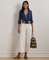 Lauren Ralph Petite Stretch Chino Wide-Leg Cropped Pants