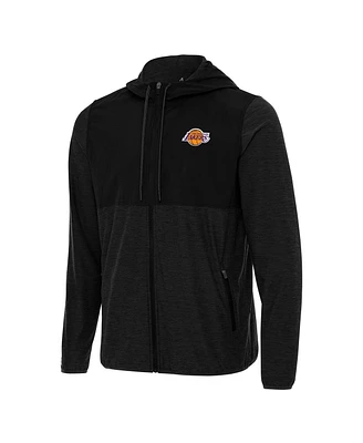 Antigua Men's Black Los Angeles Lakers Sway Full-Zip Hoodie Jacket