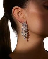 Eliot Danori Silver-Tone Cubic Zirconia Chandelier Earrings, Exclusively at Macy's