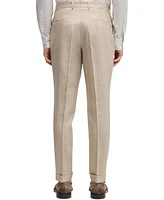 Boss by Hugo Men's Linen-Blend Slim-Fit Checked Suit