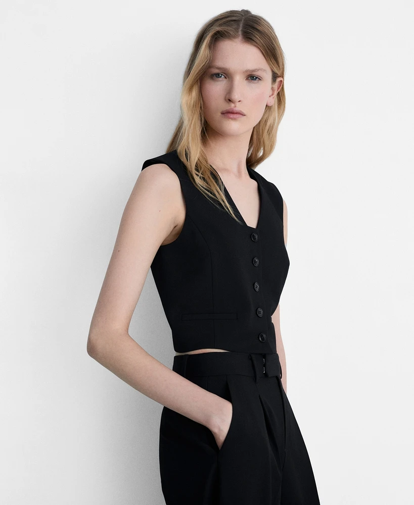 Mango Women's Cropped Suit Vest