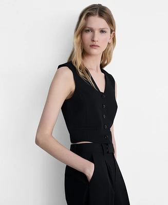 Mango Women's Cropped Suit Vest