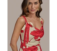 Donna Karan New York Women's Printed Cowl-Neck Gown