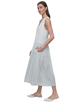 Dkny Jeans Women's Sleeveless Tiered Midi Dress - L37