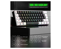 Risokeys 60% wired Gaming keyboard, Rgb backlit ultra-small keyboard, waterproof portable, computer/Mac game keyboard (Black)