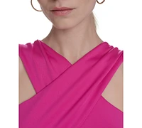 Eliza J Women's Crossover-Neck Sleeveless Ruffle-Trim Gown