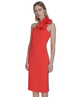 Eliza J Women's One-Shoulder Rosette-Trim Dress