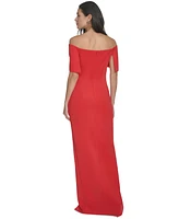 Jessica Howard Petite Embellished Off-The-Shoulder Gown