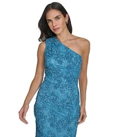 Jessica Howard Petite One-Shoulder Sequin Lace Gown