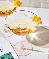 The Wine Savant Gilded Rim Coupe Glasses, Set of 2