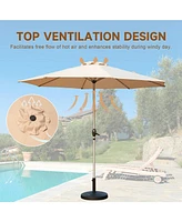 9FT Patio Umbrella, Outdoor Table Umbrella with Push Button Tilt and Crank, Uv Protection Waterproof Market Sun 8 Sturdy Ribs for Garden