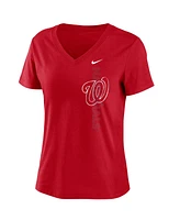 Nike Women's Red Washington Nationals Local Team Tri-Blend V-Neck T-Shirt