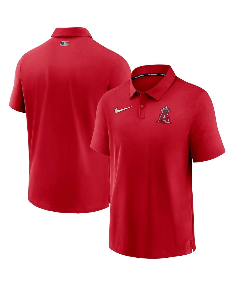 Nike Men's Red Los Angeles Angels Authentic Collection Flex Performance Polo Shirt
