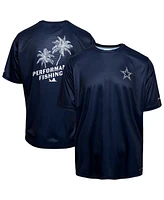 Columbia Men's Navy Dallas Cowboys Terminal Tackle Performance Fishing Omni-Shade T-Shirt