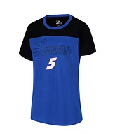 G-iii 4Her by Carl Banks Women's Royal Kyle Larson Cheer Color Blocked T-Shirt