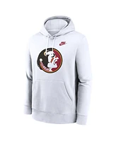 Nike Men's White Florida State Seminoles Legacy Logo Club Fleece Pullover Hoodie