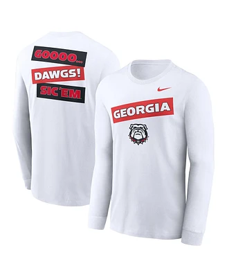 Nike Men's White Georgia Bulldogs Two-Hit Classic Location Long Sleeve T-Shirt