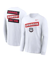 Nike Men's White Georgia Bulldogs Two-Hit Classic Location Long Sleeve T-Shirt