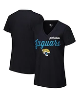 G-iii 4Her by Carl Banks Women's Black Jacksonville Jaguars Post Season V-Neck T-Shirt