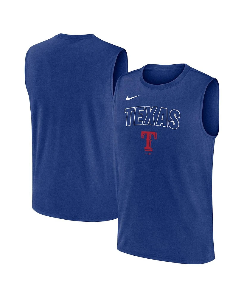Nike Men's Royal Texas Rangers Knockout Performance Muscle Tank Top
