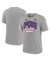 Nike Men's Heather Gray Chicago Cubs Cooperstown Collection Retro Tri-Blend T-Shirt