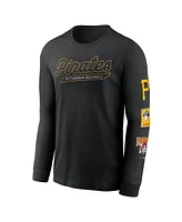 Nike Men's Black Pittsburgh Pirates Cooperstown Collection Knockout Long Sleeve T-Shirt