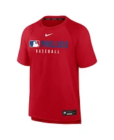 Nike Men's Red Philadelphia Phillies Authentic Collection Pregame Raglan Performance T-Shirt