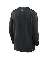 Nike Men's Black Miami Marlins Authentic Collection Performance Half-Zip Top