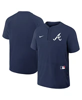 Nike Men's Navy Atlanta Braves Authentic Collection Raglan Short Sleeve Windshirt