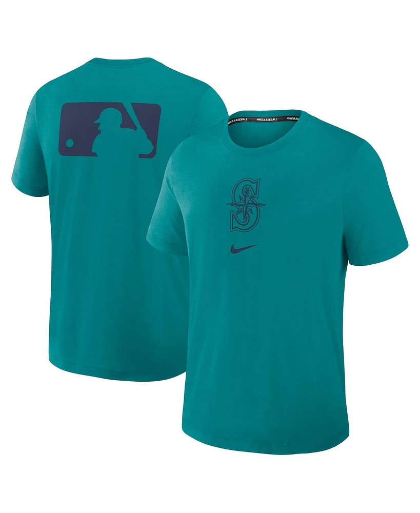Nike Men's Aqua Seattle Mariners Authentic Collection Early Work Tri-Blend Performance T-Shirt