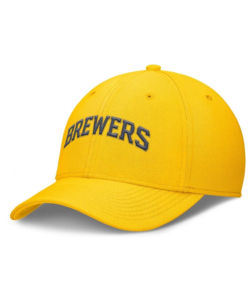 Nike Men's Gold Milwaukee Brewers Rise Performance Flex Hat