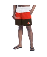 G-iii Sports by Carl Banks Men's Brown/Orange Cleveland Browns Sunrise Volley Swim Shorts