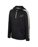 Colosseum Big Boys and Girls Black Purdue Boilermakers Lumen Long Sleeve Quarter-Zip Hooded Windshirt