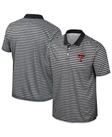 Colosseum Men's Black Texas Tech Red Raiders Striped Polo Shirt