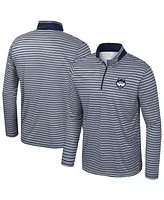 Colosseum Men's Navy UConn Huskies Striped Quarter-Zip Top