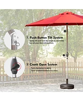 10FT Patio Umbrella, Outdoor Table Umbrella with Push Button Tilt and Crank, Uv Protection Waterproof Market Sun 8 Sturdy Ribs for Garde
