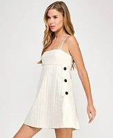 City Studios Juniors' Side-Button Empire-Waist Dress