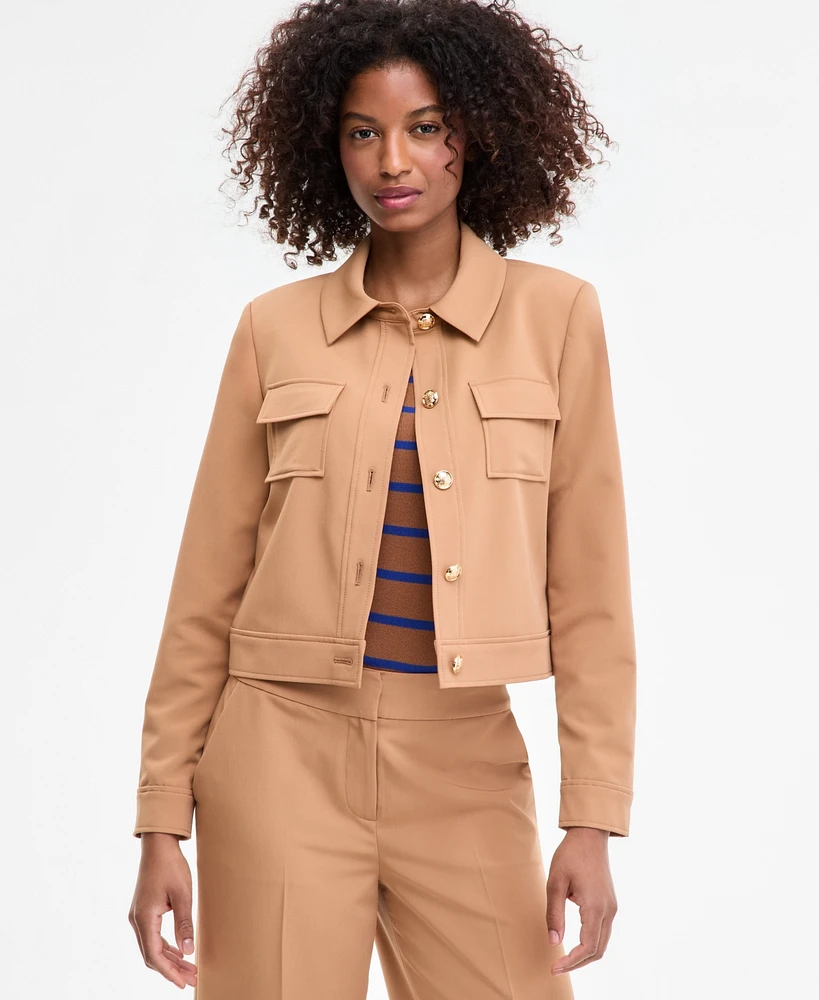 Tahari Asl Women's Cropped Button-Front Jacket
