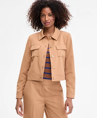Tahari Asl Women's Cropped Button-Front Jacket