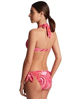 Lauren Ralph Lauren Womens Printed Tie Front V Neck Bikini Top Side Tie Hipster Bikini Bottoms