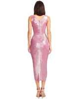 Dress the Population Women's Britt V-Neck Ruched Sleeveless