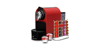 ChefWave Mini Espresso Machine for Nespresso Capsules (Red) with Accessories