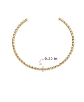 Bling Jewelry Tradtional Cable Twist Braid Rope Choker Collar Necklaces Yellow Gold Plated