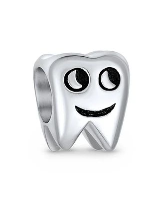 Bling Jewelry Smiling Tooth Fairy Charm Bead in Oxidized Sterling Silver for European Bracelet