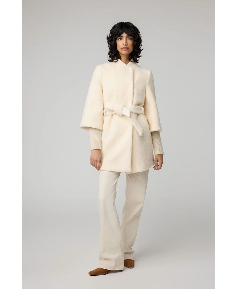 Soia & Kyo Women's Mariah Semi-Fitted Wool Blend Sherpa With Belt